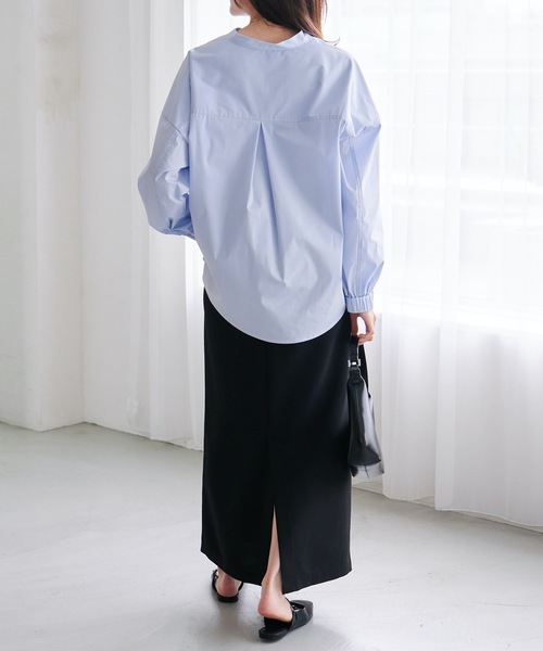 ブラウス シャツ ドロストヘムキーネックシャツ レディース ドロストヘムキーネックシャツ Emma Taylor│STYLEDOOR スタイルドア