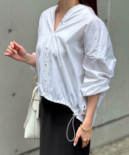ブラウス シャツ ドロストヘムキーネックシャツ レディース ドロストヘムキーネックシャツ Emma Taylor│STYLEDOOR スタイルドア
