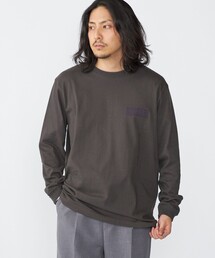 【WEB限定】SHIPS: グラフ ステッチ SHIPSロゴ ロングスリーブ Tシャツ