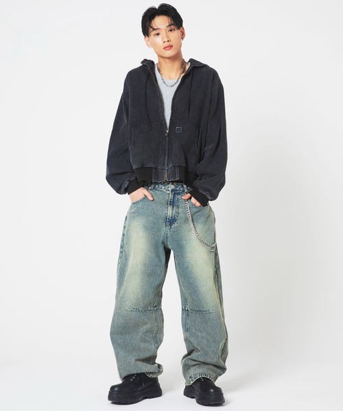 SPINNS（スピンズ）の「バレルレッグジーンズ/カーブデニムパンツ（デニムパンツ・メンズ・ライトブルー/ブルー/ブラック/ネイビー・L/M/S/XL）」の10枚目の写真