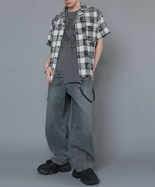 SPINNS（スピンズ）の「バレルレッグジーンズ/カーブデニムパンツ（デニムパンツ・メンズ・ライトブルー/ブルー/ブラック/ネイビー・L/M/S/XL）」の12枚目の写真