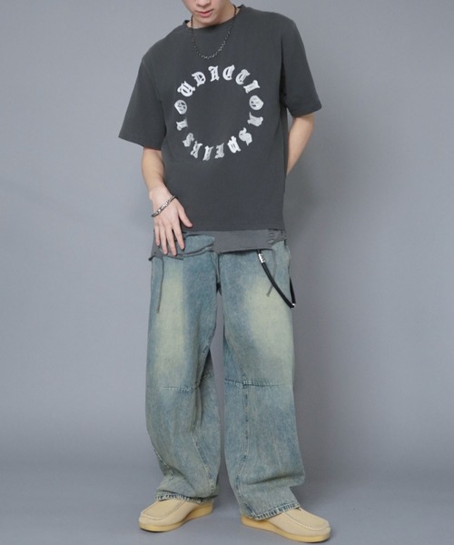 SPINNS（スピンズ）の「バレルレッグジーンズ/カーブデニムパンツ（デニムパンツ・メンズ・ライトブルー/ブルー/ブラック/ネイビー・L/M/S/XL）」の14枚目の写真