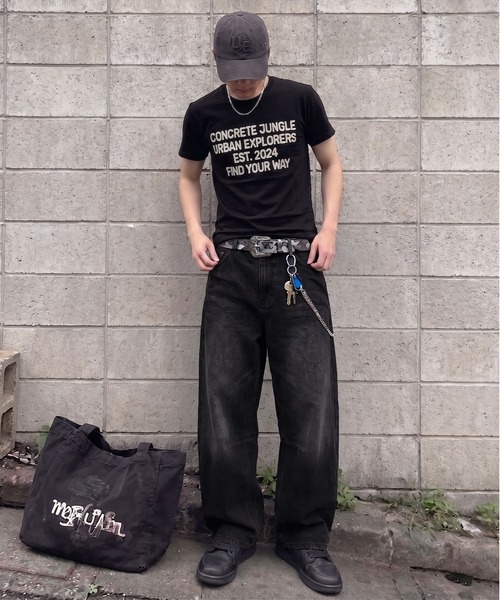 SPINNS(スピンズ)の「バレルレッグジーンズ/カーブデニムパンツ(デニムパンツ・メンズ・ライトブルー/ブルー/ブラック/ネイビー・L/M/S/XL)」の7枚目の写真
