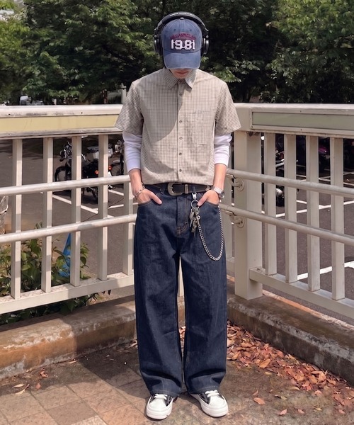 SPINNS(スピンズ)の「バレルレッグジーンズ/カーブデニムパンツ(デニムパンツ・メンズ・ライトブルー/ブルー/ブラック/ネイビー・L/M/S/XL)」の6枚目の写真