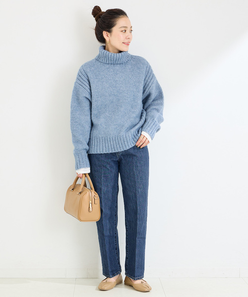 B.C STOCK(ベーセーストック)の「《追加3》【WEB限定】ミッドライズテーパード5ポケット JEAN(デニムパンツ・レディース・ブルー/ネイビー・SMALL/MEDIUM/LARGE)」の12枚目の写真