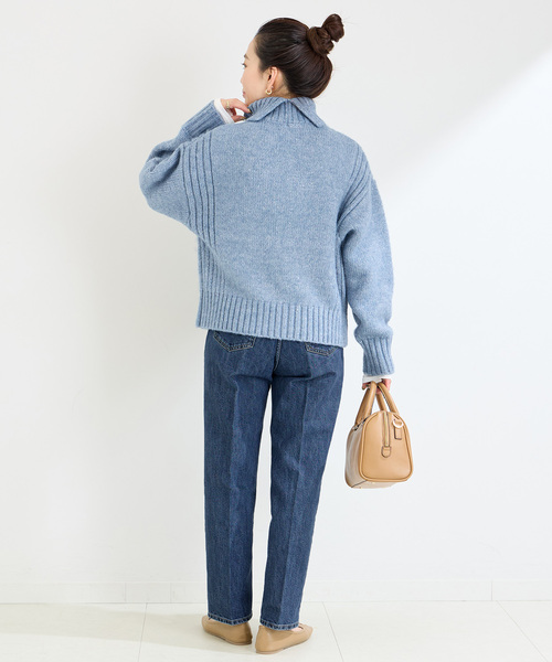 B.C STOCK(ベーセーストック)の「《追加3》【WEB限定】ミッドライズテーパード5ポケット JEAN(デニムパンツ・レディース・ブルー/ネイビー・SMALL/MEDIUM/LARGE)」の14枚目の写真