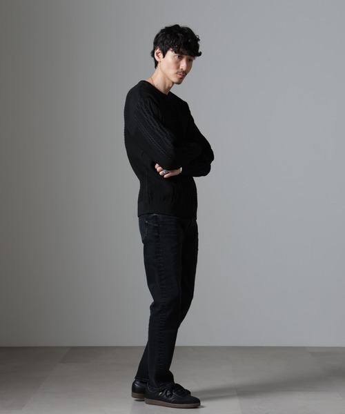 NANO universe（ナノユニバース）の「ケーブルエアーニット（ニット/セーター・メンズ・ブラック/グレー/ブルー/グリーン・L/M/S）」の10枚目の写真