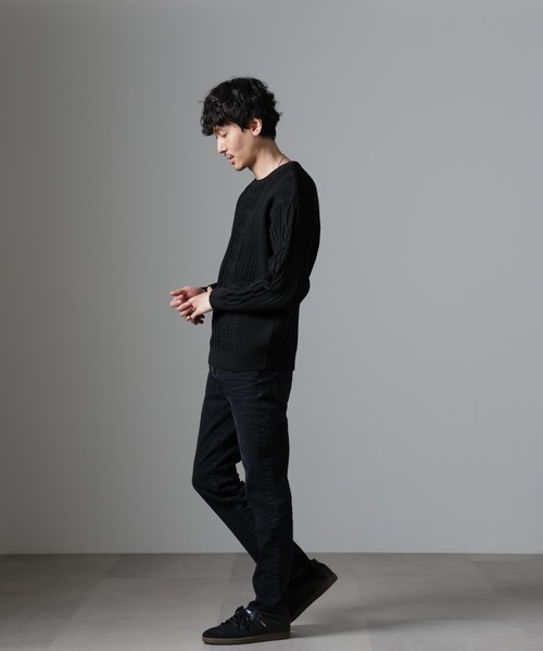 NANO universe（ナノユニバース）の「ケーブルエアーニット（ニット/セーター・メンズ・ブラック/グレー/ブルー/グリーン・L/M/S）」の11枚目の写真