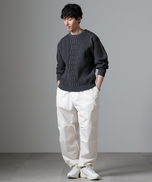 NANO universe（ナノユニバース）の「ケーブルエアーニット（ニット/セーター・メンズ・ブラック/グレー/ブルー/グリーン・L/M/S）」の17枚目の写真