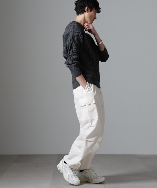 NANO universe（ナノユニバース）の「ケーブルエアーニット（ニット/セーター・メンズ・ブラック/グレー/ブルー/グリーン・L/M/S）」の18枚目の写真