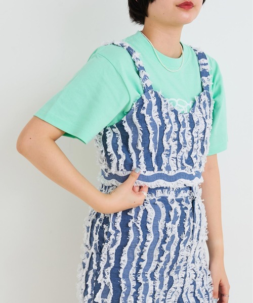 I am I in fact...（アイアムアイインファクト）の「●WAVE CUT JQ ビスチェ（その他トップス・レディース・グレー/ネイビー・FREE）」の12枚目の写真