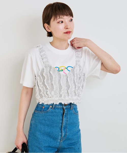 I am I in fact...（アイアムアイインファクト）の「●WAVE CUT JQ ビスチェ（その他トップス・レディース・グレー/ネイビー・FREE）」の7枚目の写真