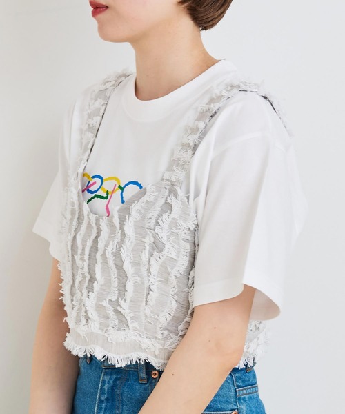 I am I in fact...（アイアムアイインファクト）の「●WAVE CUT JQ ビスチェ（その他トップス・レディース・グレー/ネイビー・FREE）」の6枚目の写真