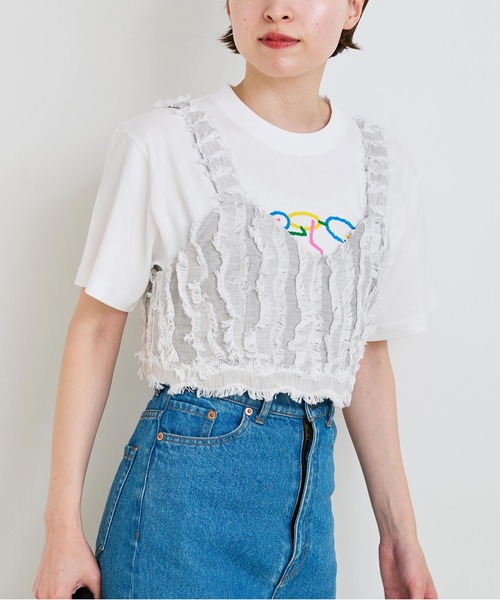 I am I in fact...（アイアムアイインファクト）の「●WAVE CUT JQ ビスチェ（その他トップス・レディース・グレー/ネイビー・FREE）」の4枚目の写真