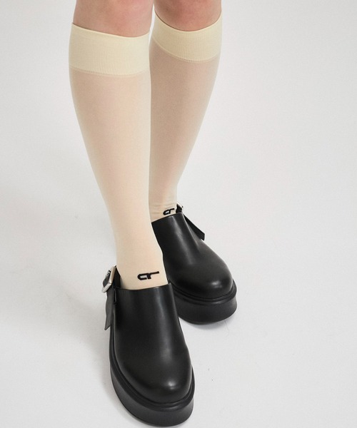 ADAM ET ROPE'（アダムエロペ）の「シアーハイソックス（ソックス/靴下・レディース・グリーン/ピンク/ブラック/ホワイト系その他5・FREE）」の2枚目の写真