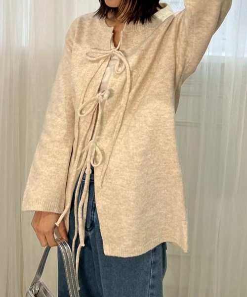 mebole（メボレ）の「2WAYリボンニットトップス（ニット/セーター・レディース・アイボリー/グレー・FREE）」の22枚目の写真