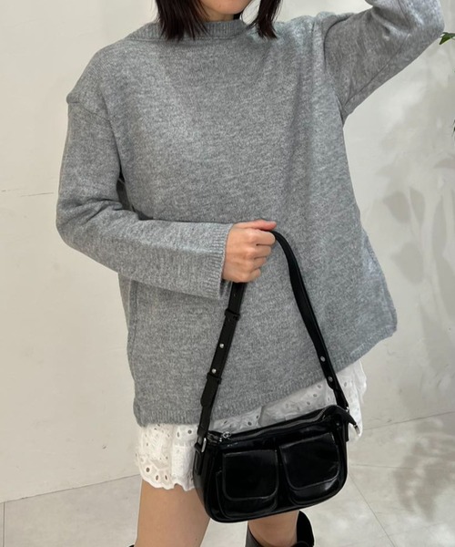 mebole（メボレ）の「2WAYリボンニットトップス（ニット/セーター・レディース・アイボリー/グレー・FREE）」の12枚目の写真