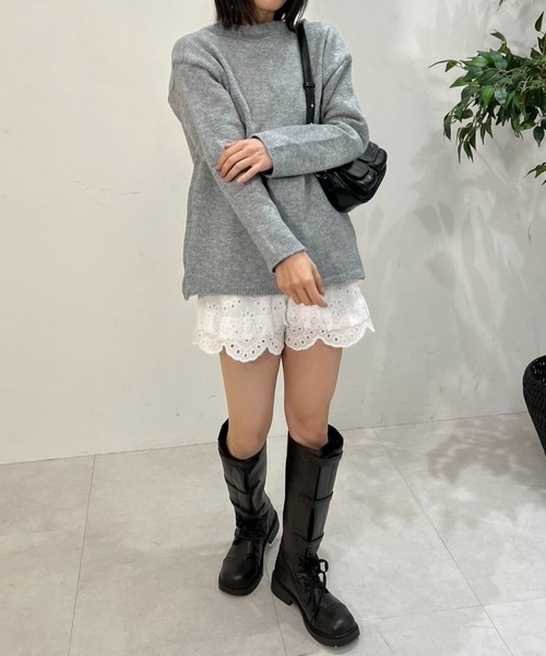 mebole（メボレ）の「2WAYリボンニットトップス（ニット/セーター・レディース・アイボリー/グレー・FREE）」の6枚目の写真