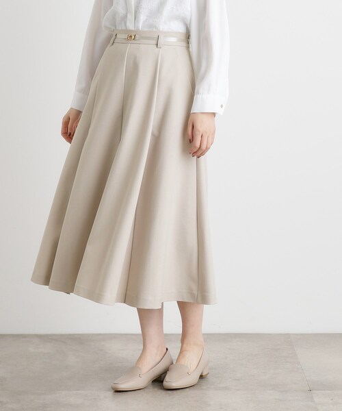 grove（グローブ）の「ベルト付きラメツイルフレアスカート（スカート・レディース・ネイビー/ナチュラル・03/02/01/04/05）」の3枚目の写真