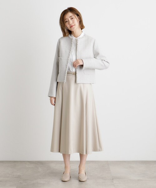 grove（グローブ）の「ベルト付きラメツイルフレアスカート（スカート・レディース・ネイビー/ナチュラル・03/02/01/04/05）」の4枚目の写真