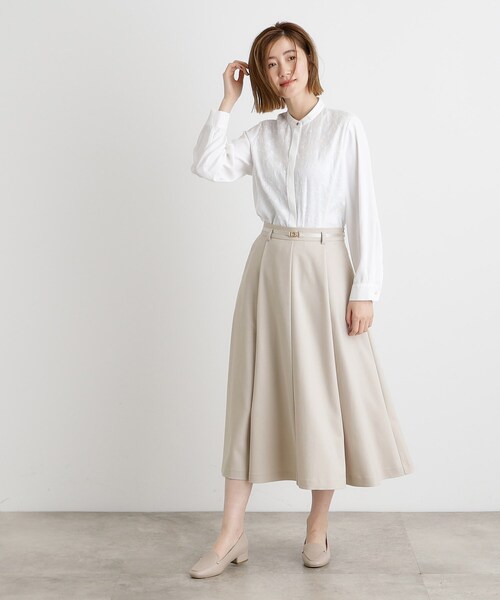grove（グローブ）の「ベルト付きラメツイルフレアスカート（スカート・レディース・ネイビー/ナチュラル・03/02/01/04/05）」の5枚目の写真