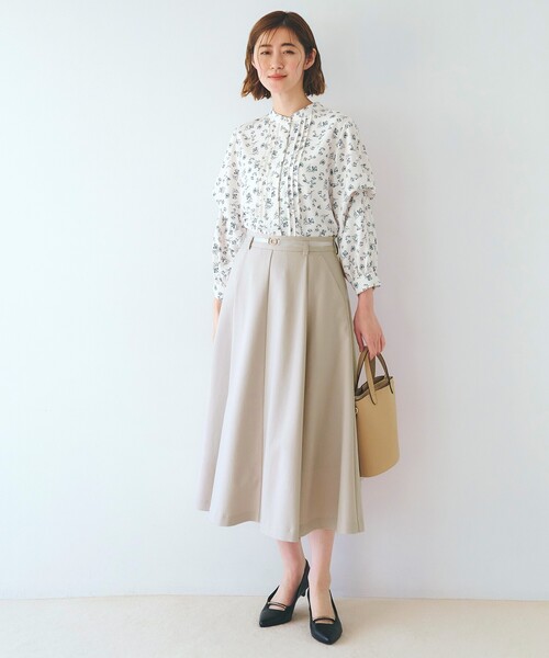 grove（グローブ）の「ベルト付きラメツイルフレアスカート（スカート・レディース・ネイビー/ナチュラル・03/02/01/04/05）」の6枚目の写真