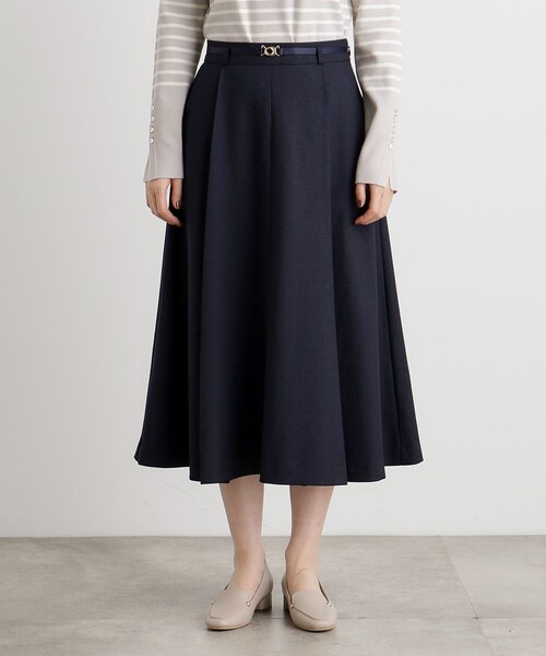 grove（グローブ）の「ベルト付きラメツイルフレアスカート（スカート・レディース・ネイビー/ナチュラル・03/02/01/04/05）」の12枚目の写真