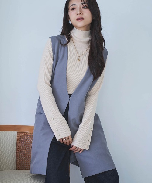 mil(ミル)の「【150㎝前後の小柄さんサイズ】Vネックロングジレ(ベスト・レディース・グレー/ライトベージュ/ブラック・S/XS)」の18枚目の写真