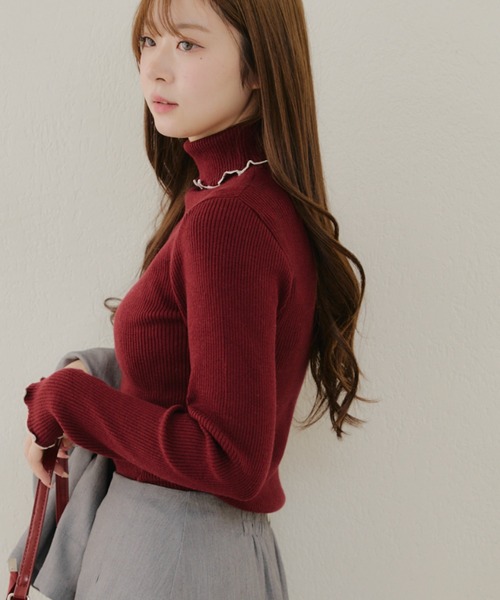 NAO(ナオ)の「タートルメローリブプルオーバー(ニット/セーター・レディース・アイボリー/グレイッシュベージュ/ブラック/ボルドー/その他2/その他1・FREE)」の13枚目の写真
