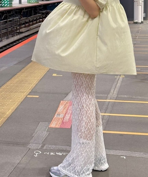 Kuroba(クロバ)の「モチーフレースフレアパンツ(その他パンツ・レディース・ライトベージュ/ブラック/ピンク/ホワイト・FREE)」の18枚目の写真