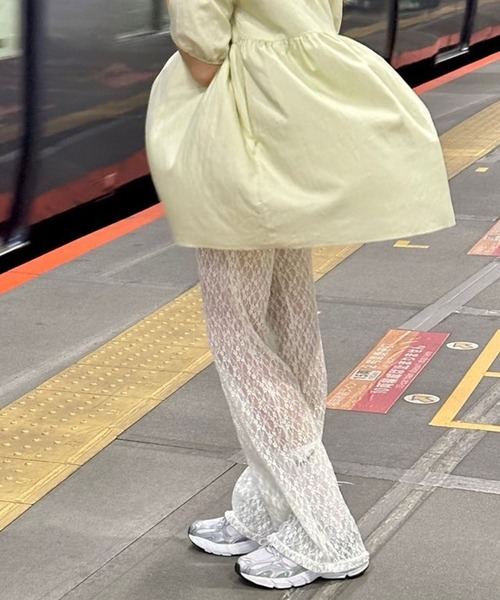 セール】モチーフレースフレアパンツ（その他パンツ）｜Kuroba