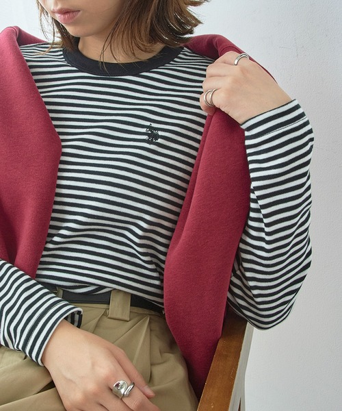 U.S. POLO ASSN.(ユーエスポロアッスン)の「【U.S. POLO ASSN.】26SS新色入荷!Beauty smooth long sleeve Tee / ビューティースムース長袖Tシャツ(Tシャツ/カットソー・レディース・ブラック/サックスブルー/ネイビー系3/ブラック系その他3/ネイビー/ホワイト/バーガンディー/ライトカーキ/ピンク/ボルドー・M/L)」の4枚目の写真