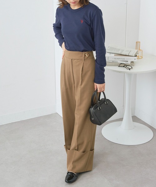 U.S. POLO ASSN.(ユーエスポロアッスン)の「【U.S. POLO ASSN.】26SS新色入荷!Beauty smooth long sleeve Tee / ビューティースムース長袖Tシャツ(Tシャツ/カットソー・レディース・ブラック/サックスブルー/ネイビー系3/ブラック系その他3/ネイビー/ホワイト/バーガンディー/ライトカーキ/ピンク/ボルドー・M/L)」の18枚目の写真