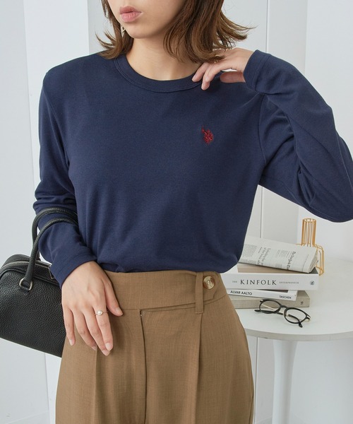 U.S. POLO ASSN.(ユーエスポロアッスン)の「【U.S. POLO ASSN.】26SS新色入荷!Beauty smooth long sleeve Tee / ビューティースムース長袖Tシャツ(Tシャツ/カットソー・レディース・ブラック/サックスブルー/ネイビー系3/ブラック系その他3/ネイビー/ホワイト/バーガンディー/ライトカーキ/ピンク/ボルドー・M/L)」の15枚目の写真