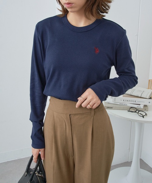 U.S. POLO ASSN.(ユーエスポロアッスン)の「【U.S. POLO ASSN.】26SS新色入荷!Beauty smooth long sleeve Tee / ビューティースムース長袖Tシャツ(Tシャツ/カットソー・レディース・ブラック/サックスブルー/ネイビー系3/ブラック系その他3/ネイビー/ホワイト/バーガンディー/ライトカーキ/ピンク/ボルドー・M/L)」の16枚目の写真