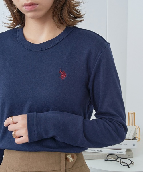 U.S. POLO ASSN.(ユーエスポロアッスン)の「【U.S. POLO ASSN.】26SS新色入荷!Beauty smooth long sleeve Tee / ビューティースムース長袖Tシャツ(Tシャツ/カットソー・レディース・ブラック/サックスブルー/ネイビー系3/ブラック系その他3/ネイビー/ホワイト/バーガンディー/ライトカーキ/ピンク/ボルドー・M/L)」の12枚目の写真