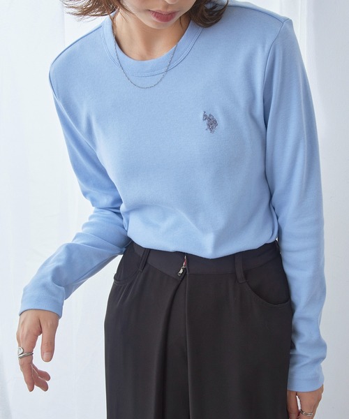 U.S. POLO ASSN.(ユーエスポロアッスン)の「【U.S. POLO ASSN.】26SS新色入荷!Beauty smooth long sleeve Tee / ビューティースムース長袖Tシャツ(Tシャツ/カットソー・レディース・ブラック/サックスブルー/ネイビー系3/ブラック系その他3/ネイビー/ホワイト/バーガンディー/ライトカーキ/ピンク/ボルドー・M/L)」の21枚目の写真