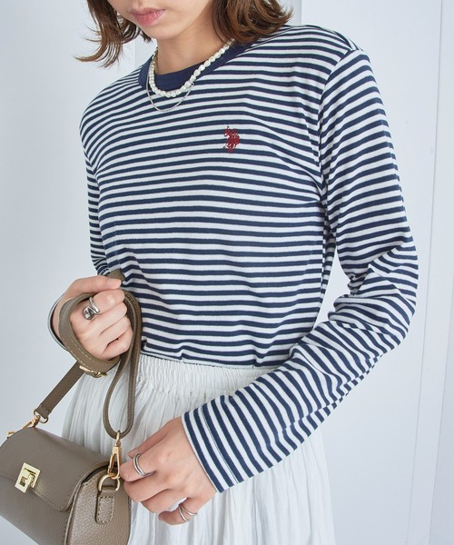 U.S. POLO ASSN.(ユーエスポロアッスン)の「【U.S. POLO ASSN.】Beauty smooth long sleeve Tee / ビューティースムース長袖Tシャツ(Tシャツ/カットソー・レディース・ブラック/サックスブルー/ネイビー系3/ブラック系その他3/ネイビー/ホワイト/バーガンディー/ライトカーキ/ピンク/ボルドー/ブラウン・M/L)」の19枚目の写真