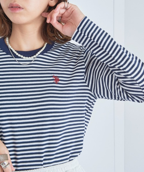 U.S. POLO ASSN.(ユーエスポロアッスン)の「【U.S. POLO ASSN.】Beauty smooth long sleeve Tee / ビューティースムース長袖Tシャツ(Tシャツ/カットソー・レディース・ブラック/サックスブルー/ネイビー系3/ブラック系その他3/ネイビー/ホワイト/バーガンディー/ライトカーキ/ピンク/ボルドー/ブラウン・M/L)」の18枚目の写真