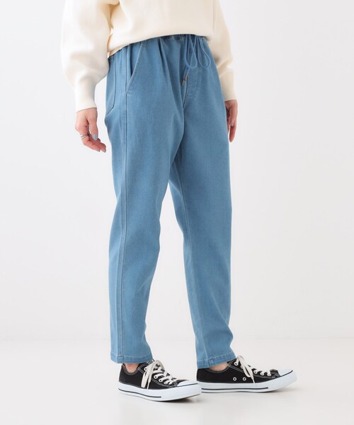 SHOO・LA・RUE（シューラルー）の「【洗える/SS-3L/美脚シルエット】アクティブ派のデニム イージーテーパードパンツ（その他パンツ・レディース・ネイビー/チャコールグレー/ブルー/ホワイト・10/04/05/01/03/02）」の14枚目の写真