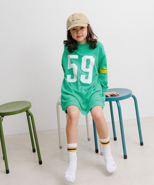 BAYFLOW（ベイフロー）の「[綿100%]アソートプリントBIGワンピ(KIDS)（ワンピース・キッズ・グリーン/ピンク/チャコール・110cm/140cm/150cm/120cm/130cm）」の11枚目の写真