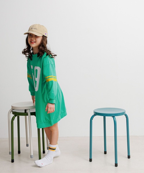 BAYFLOW（ベイフロー）の「[綿100%]アソートプリントBIGワンピ(KIDS)（ワンピース・キッズ・グリーン/ピンク/チャコール・110cm/140cm/150cm/120cm/130cm）」の12枚目の写真