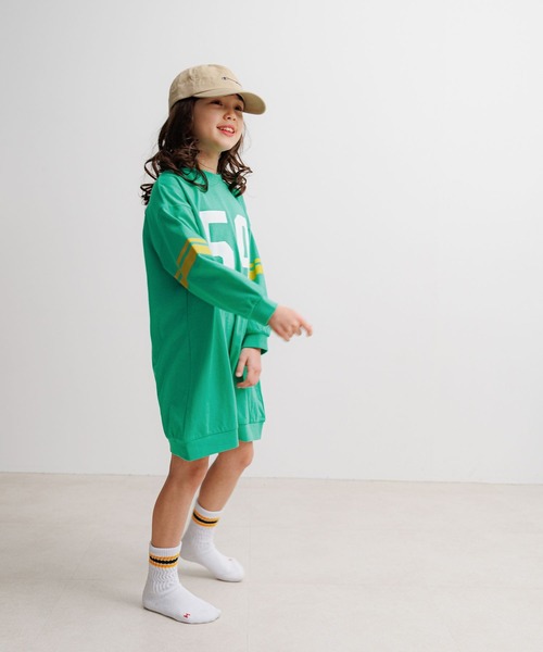 BAYFLOW（ベイフロー）の「[綿100%]アソートプリントBIGワンピ(KIDS)（ワンピース・キッズ・グリーン/ピンク/チャコール・110cm/140cm/150cm/120cm/130cm）」の14枚目の写真