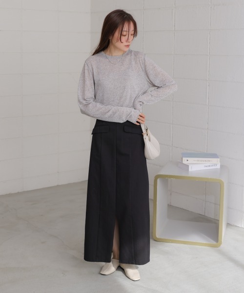 Bab（バブ）の「メランジシアーベーシックカットソー（Tシャツ/カットソー・レディース・ライトグレー/ピンク/オフホワイト/ベージュ・FREE）」の15枚目の写真