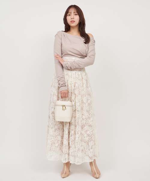 ROYAL PARTY（ロイヤルパーティー）の「バックドレープロンTEE（Tシャツ/カットソー・レディース・マルチ/ブラック/ベージュ・FREE）」の12枚目の写真