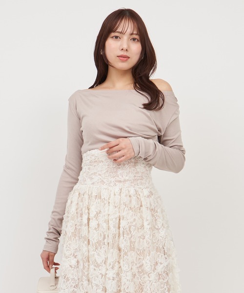 ROYAL PARTY（ロイヤルパーティー）の「バックドレープロンTEE（Tシャツ/カットソー・レディース・マルチ/ブラック/ベージュ・FREE）」の15枚目の写真