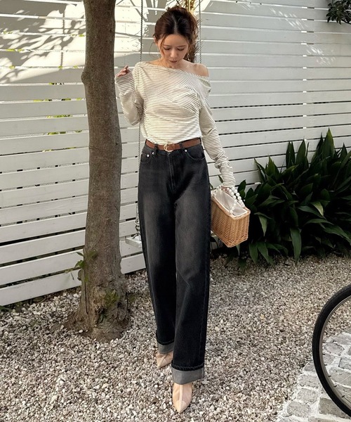 ROYAL PARTY（ロイヤルパーティー）の「バックドレープロンTEE（Tシャツ/カットソー・レディース・マルチ/ブラック/ベージュ・FREE）」の16枚目の写真