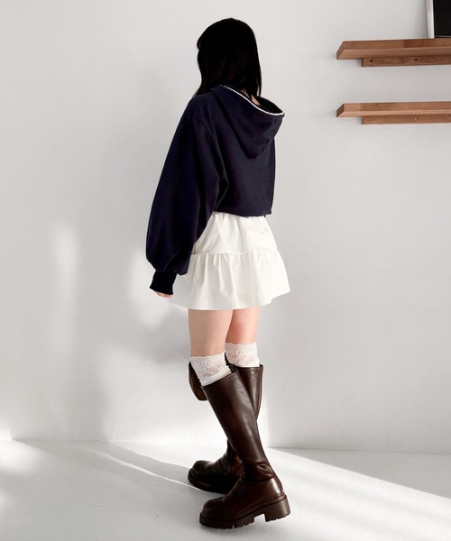 Heather（ヘザー）の「フリルティアードミニスカート　319485（スカート・レディース・ブラック/オフホワイト・S/M）」の11枚目の写真