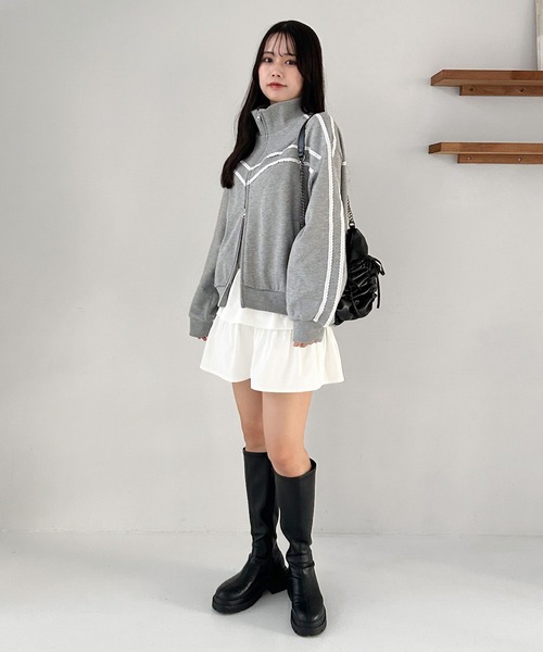 Heather（ヘザー）の「フリルティアードミニスカート　319485（スカート・レディース・ブラック/オフホワイト・S/M）」の13枚目の写真