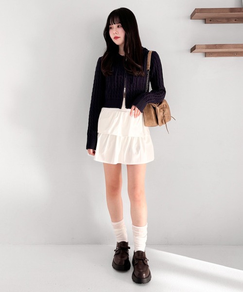 Heather（ヘザー）の「フリルティアードミニスカート　319485（スカート・レディース・ブラック/オフホワイト・S/M）」の16枚目の写真
